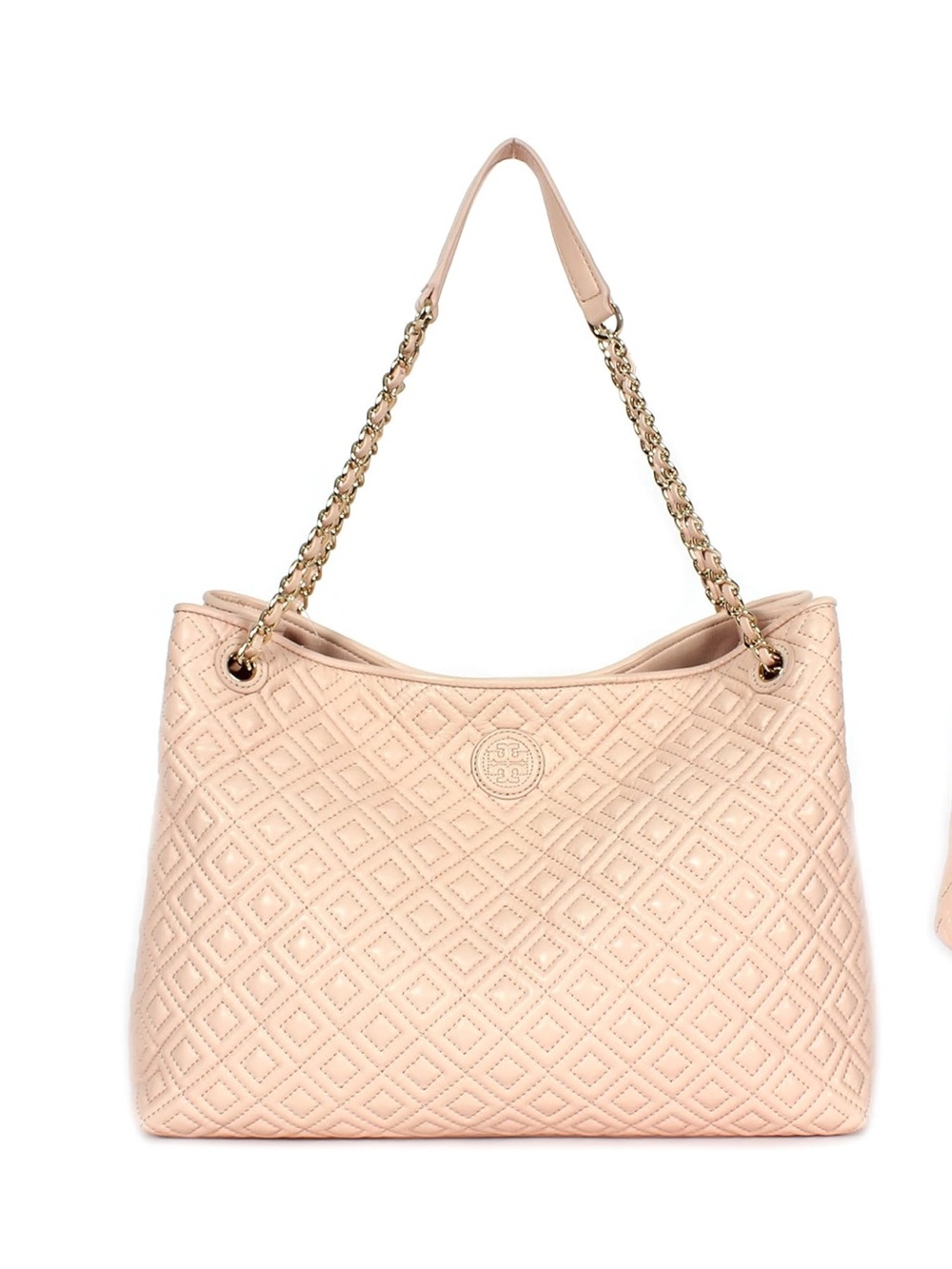 Tory Burch Marion Diamond Quilted Lambskin Leather Tote & Shoulder Bag